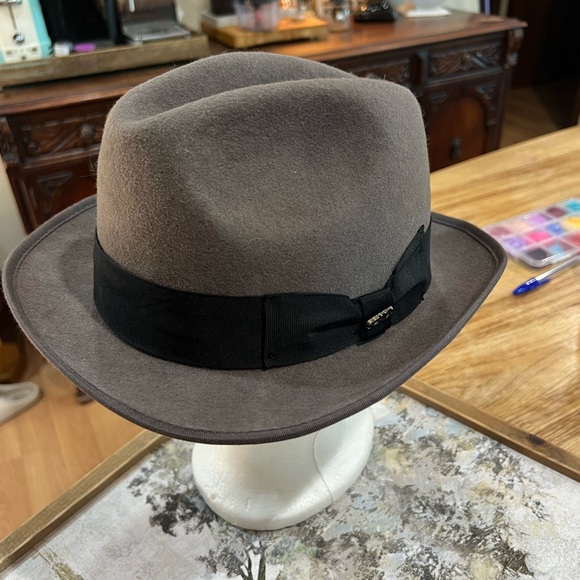 Scala Classic Fedora with Black Trim 100% Wool Handmade - Picture 1 of 11